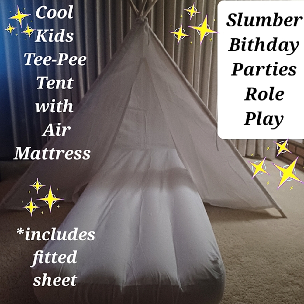 Cool Teepee Tent for Kids with Air Mattress & Fitted SheetNew